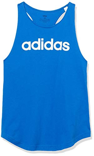adidas Womens Essentials Linear Loose Tank BlueWhite Medium