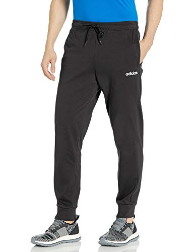 adidas Mens Essentials Single Jersey Jogger BlackWhite XXLarge