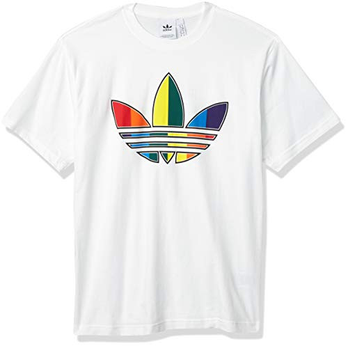 adidas Originals Mens Multi Color Floating Trefoil TShirt White M