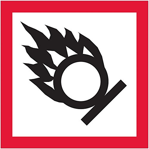 Flame Over Circle Pictogram LabelsStickers 2 x 2 RedWhiteBlack 500 Labels Per Roll 1 Roll
