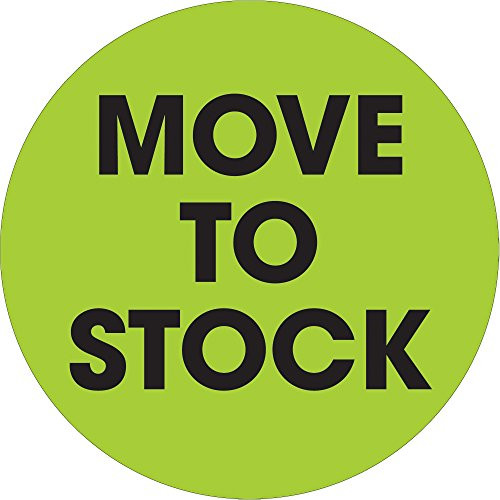 Move To Stock LabelsStickers 2 Circle Fluorescent Green 500 Labels Per Roll 1 Roll