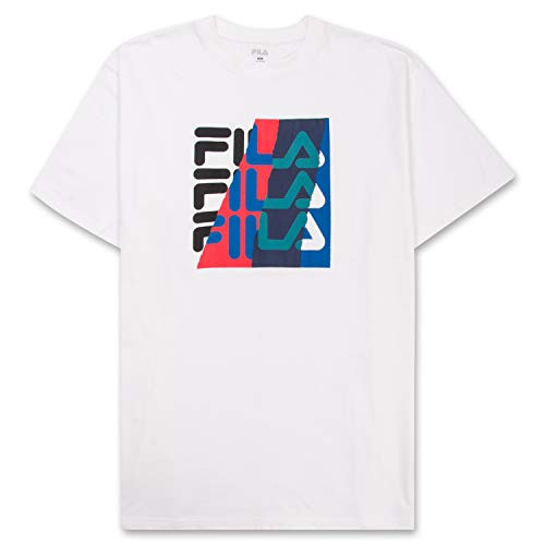 Fila Mens Big and Tall Short Sleeve T Shirt Big  Tall Crewneck Men Shirt White 4XLT