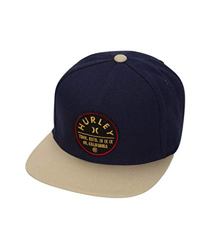 Hurley Mens Union Patch Snapback Baseball Cap Obsidian One Size