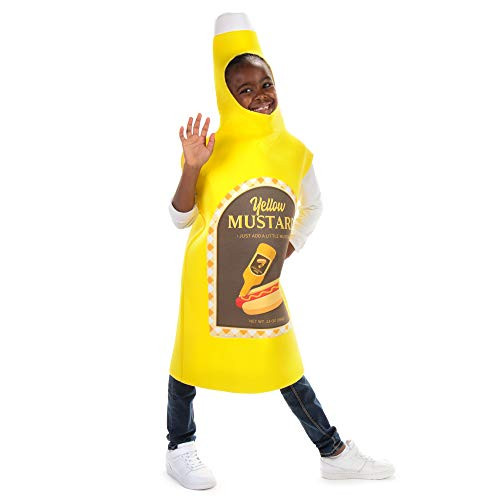 Classic Mustard Bottle Childrens Halloween Costume  Fun Food Kids Outfit YL