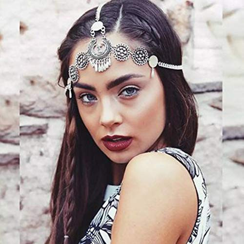 LittleB Boho Head Chain Vintage Hair Chain Gypsy Tassel Headpiece Carved Drop Hair Jewelry for Women and Girls LittleB Boho Head Chain Vintage Hair Chain Gypsy Tassel Headpiece Carved Drop Hair Jewelry for Women and Girls