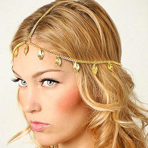 Bmadge Boho Tassel Head Chain Leaf Dangle Headpieces Jewelry Dainty Hair Accessory for Women and Girls Gold Bmadge Boho Tassel Head Chain Leaf Dangle Headpieces Jewelry Dainty Hair Accessory for Women and Girls Gold