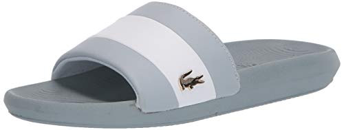 Lacoste Womens Croco Slide 120 9 U CFA Sandal Light BlueWhite 8 Medium US