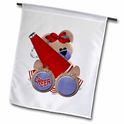 3dRose fl987491 Cheerleader Bear Garden Flag 12 by 18Inch 3dRose fl987491 Cheerleader Bear Garden Flag 12 by 18Inch