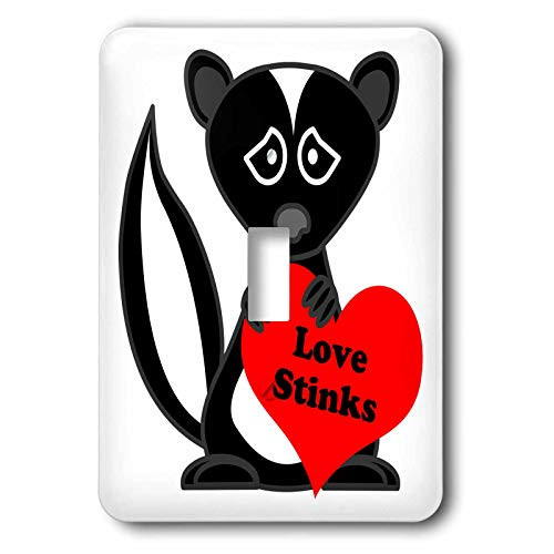3dRose lsp137991 Love Stinks Cute Cartoon Skunk Single Toggle Switch