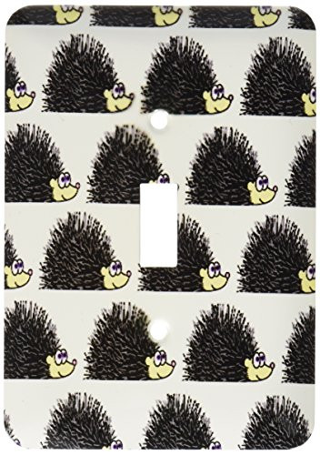 3dRose lsp138511 Cute Hedgehog Print White Single Toggle Switch