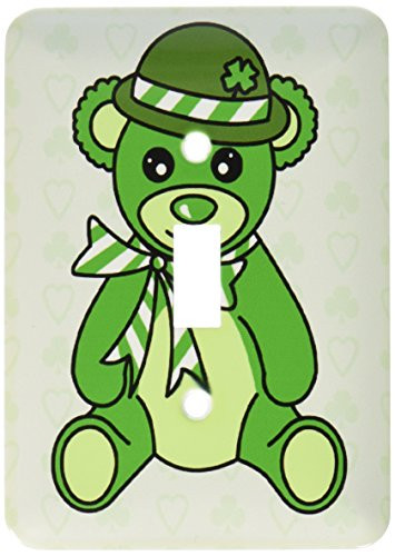 3dRose lsp153891St Patricks Day Cute Green Irish Teddy Bear Single Toggle Switch