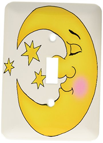 3dRose lsp418751 Cute Moon Sleep Single Toggle Switch