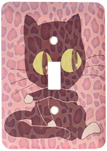 3dRose lsp562761 Pink Leopard Print Cat Cute Animals Art Single Toggle Switch