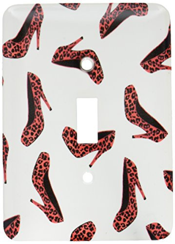 3dRose lsp571481 High Heel Shoes Print Red Cheetah Single Toggle Switch