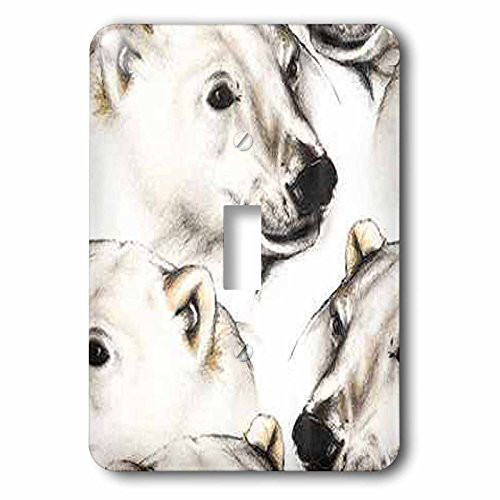 3dRose LLC lsp611261 Polar Bear Pattern Single Toggle Switch