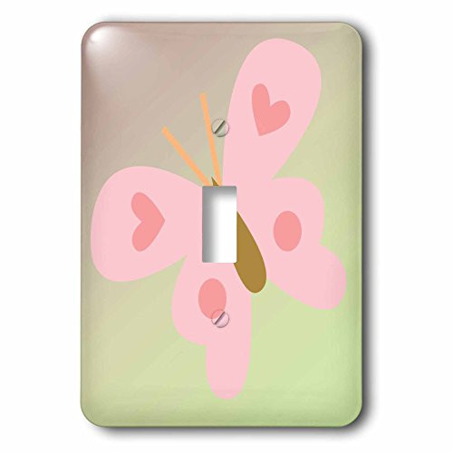 3dRose lsp792581 Cute Whimsical Butterfly Single Toggle Switch Pink