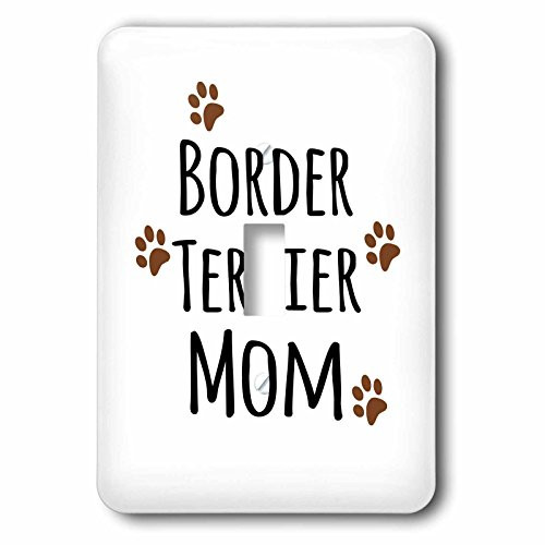 3dRose lsp1540791 Border Terrier Dog Mom Doggie by Breed Brown Muddy Paw Prints Love Doggy Lover Mama Pet Owner Single Toggle Switch