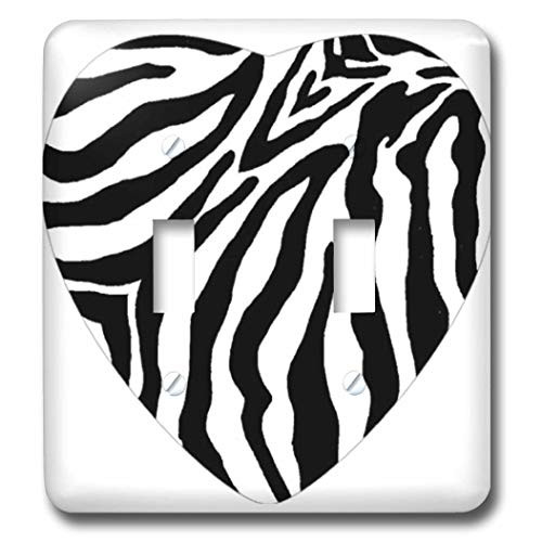 3dRose lsp261252 Heart of Love Zebra Print Toggle Switch Multicolor