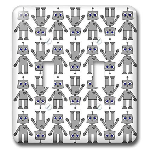 3dRose lsp312342 Cute Robot Print Double Toggle Switch