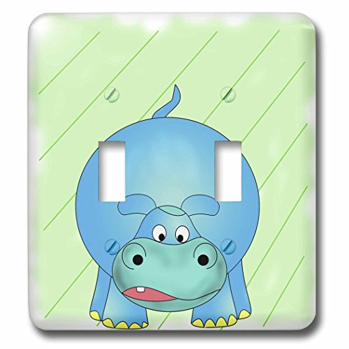 3dRose lsp517272 Cute cartoon of the zoo animal the baby Hippo hippopotamus Toggle switch