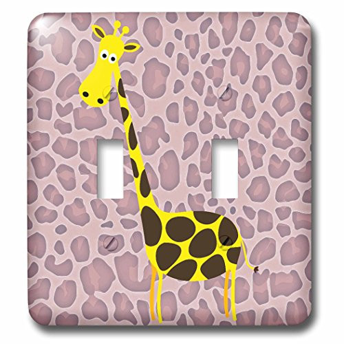 3dRose lsp562742 Pink Leopard Print Giraffe  Art  Cute Animals Double Toggle Switch