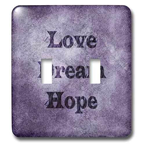 3dRose lsp599242 Purple Love Dream HopeZebra Print Word Art Double Toggle Switch