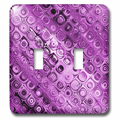 3dRose lsp662152Purple Liquid Retro Circles Double Toggle Switch