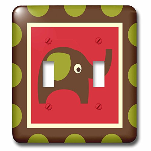 3dRose lsp792472 Cute Elephant Whimsical Childrens Art Double Toggle Switch