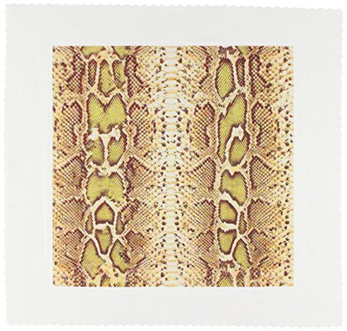 3dRose LLC Green and Brown Snake Skin Animal Print 10 by 10Inch Quilt Square