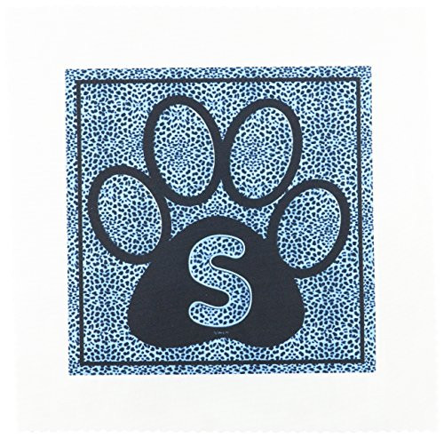 3dRose qs259261 Letter S Blue Cheetah Print Cat Paw Quilt Square 10 by 10Inch 3dRose qs259261 Letter S Blue Cheetah Print Cat Paw Quilt Square 10 by 10Inch