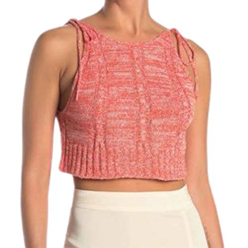 Free People Womens Bombshell Tie Shoulder Tank Crop Top Orange M