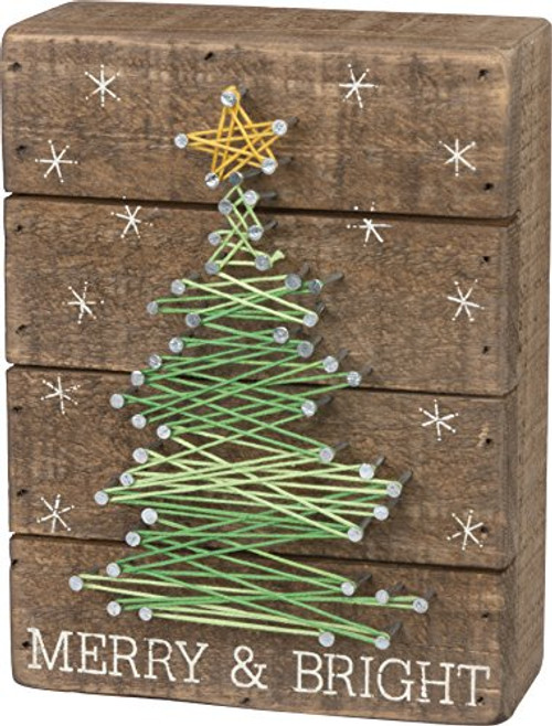 Primitives by Kathy String Art Box Sign, Merry and Bright Primitives by Kathy String Art Box Sign, Merry and Bright