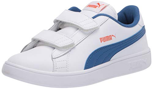 PUMA Baby Smash 2 Hook and Loop Sneaker Whitebright CobaltFirecracker 5 M US Toddler