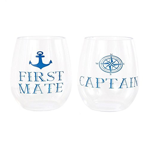 DEI 20632 Plastic Stemless Wine Glass 8.0 x 3.0 x 4.5 Blue