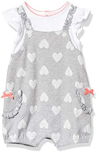 absorba Baby Girls Cap Sleeves Romper Grey Heather 36 Months