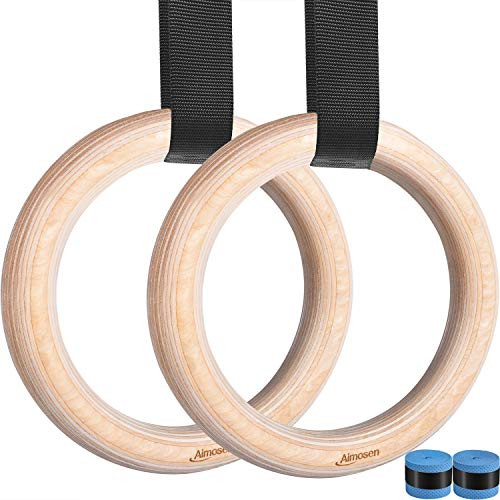 Wood Gymnastic Rings Home Gym Workout Rings Wooden Olympic Rings for Crossfit Exercise Fitness Rings 1500lbs 15FT Adjustable Straps Lock Buckles for Full Body Pull Ups Arm Muscle Strength Training Wood Gymnastic Rings Home Gym Workout Rings Wooden Olympic Rings for Crossfit Exercise Fitness Rings 1500lbs 15FT Adjustable Straps Lock Buckles for Full Body Pull Ups Arm Muscle Strength Training