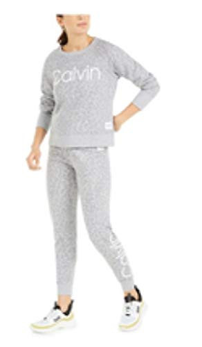 Calvin Klein Performance AnimalPrint Logo Sweatshirt Pearl Grey Heather Combo M