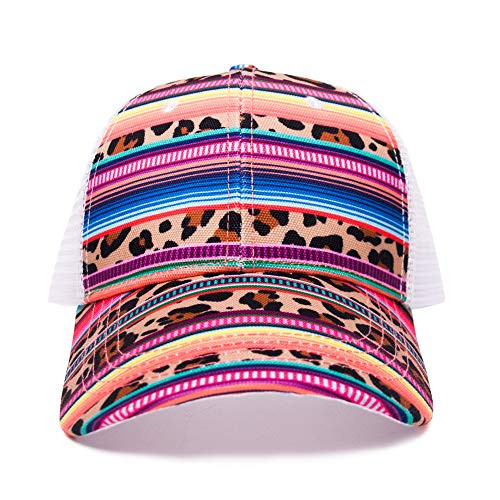 Baseball Hat Cap Mesh Back Serape Cheetah Leopard Cactus Adjustable Snapback Trucker Hats for Women Serape Leopard