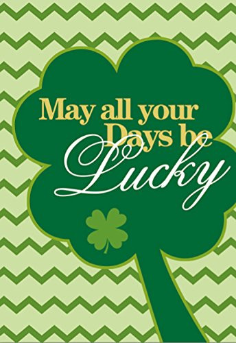 Morigins Lucky Clovers Double-Sided Decorative St. Patrick's Day House Flag 28"x40"