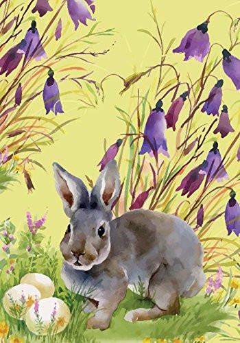Morigins Easter Bunny Eggs Double-Sided Spring Flower House Flag 28"x40"