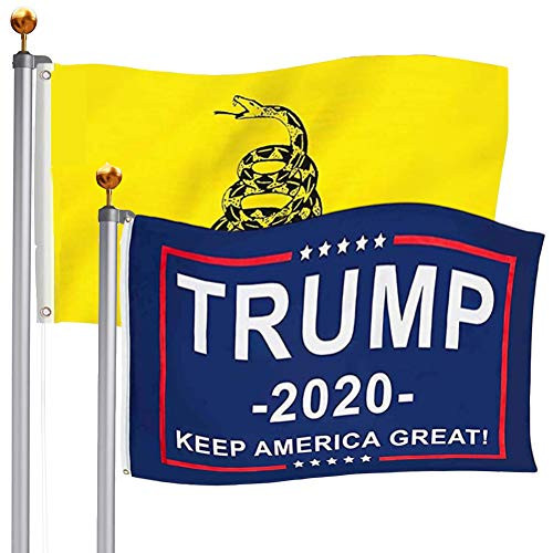 TOPFLAGS Gadsden Dont Tread On Me Flag 3x5 Ft and 2020 Keep America Great Flags for Indoor Outdoor Yard Banner Dont Tread on me Flag Keep America Great Flag