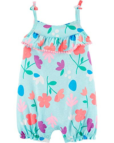 Carters Baby Girls Printed Chambray Romper 18 Months BlueFloral