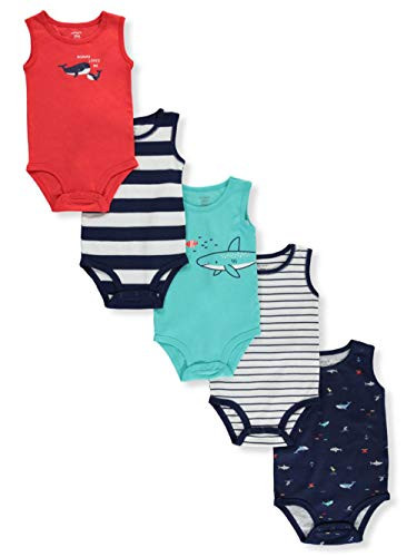 Carters Baby Boys Mommy Loves Me Sleeveless 5Pack Bodysuits  Blue 6 Months