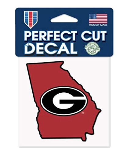 NCAA University of Georgia Bulldogs State Shape Perfect Cut Decal 4 x 4 inch