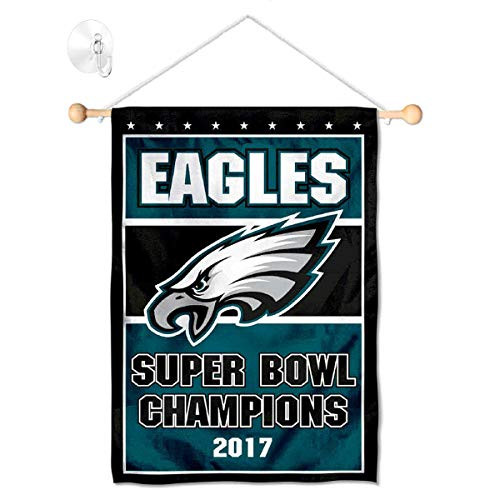Philadelphia Eagles 2017 Champions Banner Window Wall Hanging Flag with Suction Cup