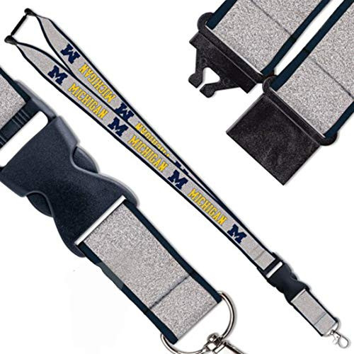 WinCraft Michigan Wolverines Premium Glitter Reflective Lanyard with Both Detachable End and Safety Breakaway WinCraft Michigan Wolverines Premium Glitter Reflective Lanyard with Both Detachable End and Safety Breakaway