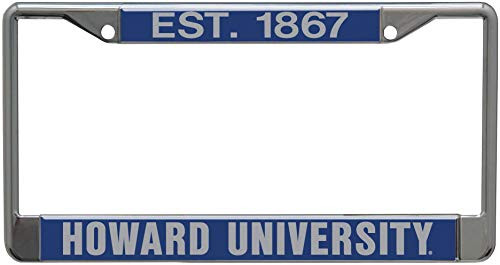 WinCraft Howard University Established 1867 Premium License Plate Frame 2 Hole Metal with Inlaid Acrylic