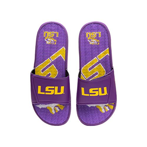 FOCO NCAA LSU Tigers Mens Sport Shower Gel Slide Flip Flop SandalsSport Shower Gel Slide Flip Flop Sandals Wordmark Medium 910 FFSSNCCBBLGGEL