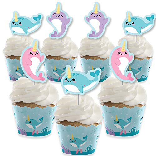 Big Dot of Happiness Narwhal Girl Cupcake Decoration Under The Sea Baby Shower or Birthday Party Cupcake Wrappers and Treat Picks Kit Set of 24 Big Dot of Happiness Narwhal Girl Cupcake Decoration Under The Sea Baby Shower or Birthday Party Cupcake Wrappers and Treat Picks Kit Set of 24