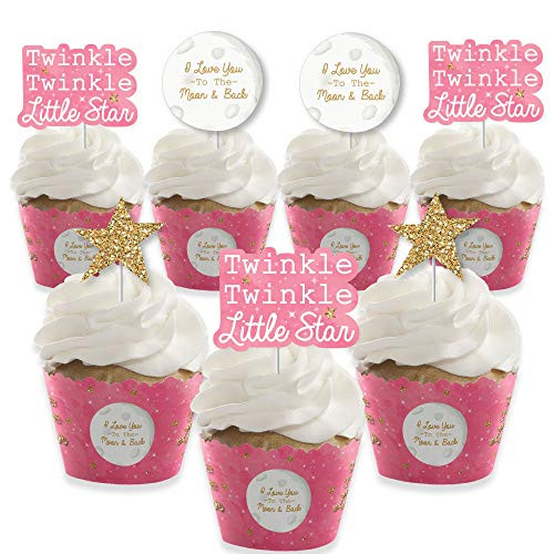 Big Dot of Happiness Pink Twinkle Twinkle Little Star Cupcake Decoration Baby Shower or Birthday Party Cupcake Wrappers and Treat Picks Kit Set of 24 Big Dot of Happiness Pink Twinkle Twinkle Little Star Cupcake Decoration Baby Shower or Birthday Party Cupcake Wrappers and Treat Picks Kit Set of 24